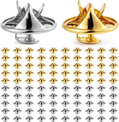 Metalen Sluitstiften - Vlinderclips Pinnen - Sieraden Maken - Robuuste IJzeren Constructie - 100 Paar - Goud Zilver