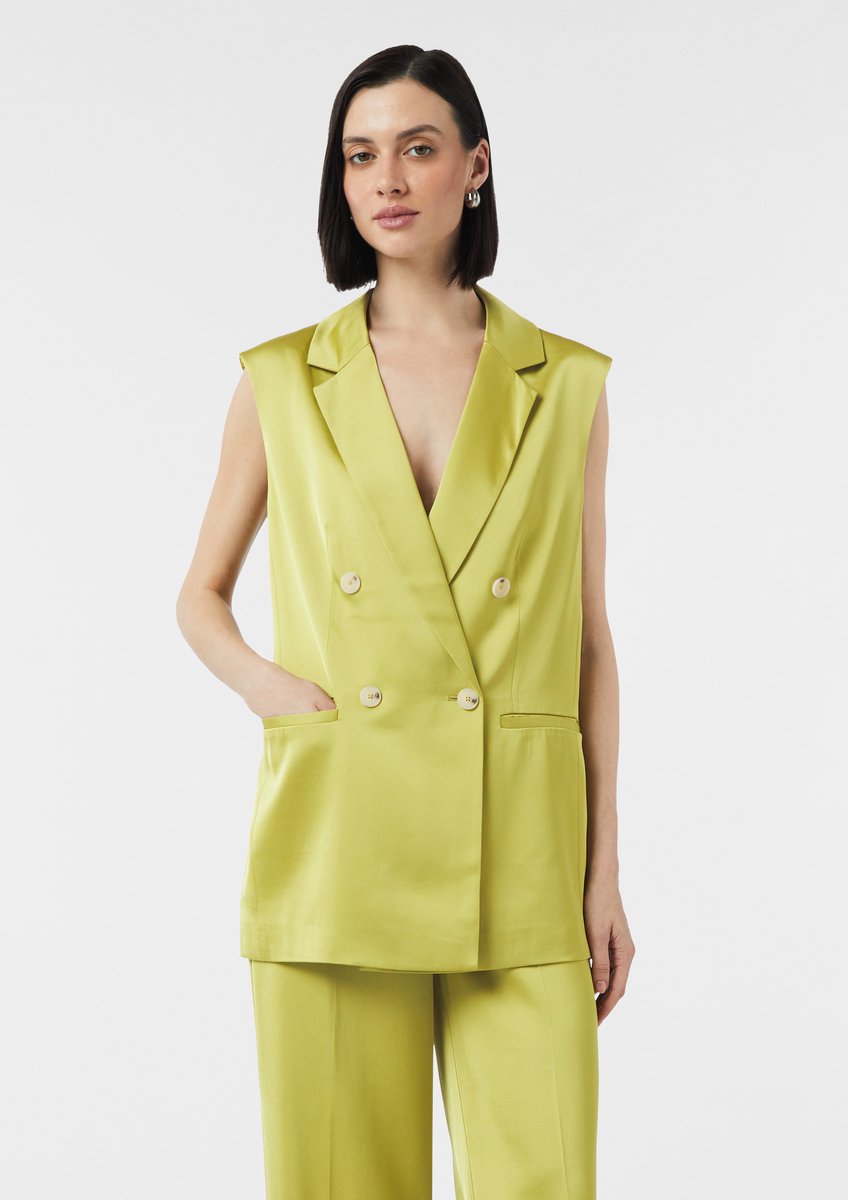 Lange satijnen gilet dames COMMA