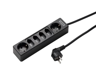 Martin Kaiser 6-Weg stopcontact met 2 Schuko en 4 Euro stopcontacten 1.5m Kabel (Europese Stekkerdoos) - 1012ZL/15W/sw [10 stuks]
