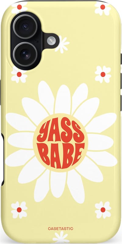 Casetastic hoesje geschikt voor Apple iPhone 17 - MagSafe - Dubbellaagse bescherming - Yass babe - Fashion Case - Crème Wit