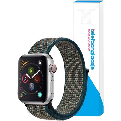 Nylon bandje Apple Watch 1/2/3/4/5/6/SE ? 42/44mm - Blauw/Oranje