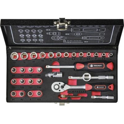 TOOLCRAFT 826363 Dopsleutelset Metrisch 1/4 (6,3 mm) 36-delig
