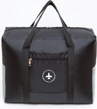 pvouwbare Zwarte Reistas + Bagagelabel - Handbagage & Weekendtas - Opbergtas - Reistas voor Dames - Ideaal voor Koffer - Dames Reistassen - Multifunctionele Reistas - Sporttas - Opvouwbare Weekendtas - Handbagage Reistas - Multifunctionele Opbergtas