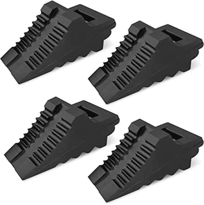 Rubberen Wielblokken - 4 Stuks - Heavy Duty Trailer Chock - 21.8cm x 3.8cm x 12cm voor Auto, Camper, Vrachtwagen en ATV