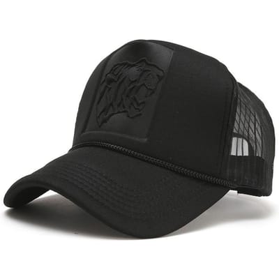Nouveau Chapeau Filet Polyvalent à Motif Tigre Imprimé Printemps et Été Couleur Unie Casquette de Camionneur Casquette de Camion Chapeau de Baseball pour Hommes et Femmes Couple Adult black