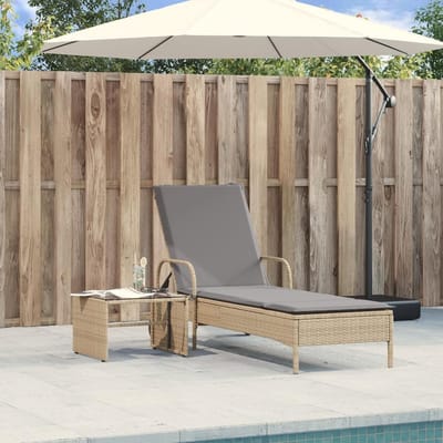 Ligstoel met wielen - Tuinstoel Lounger - Ontspannen in de tuin - Verstelbare rugleuning - 61 x 161 x 87cm