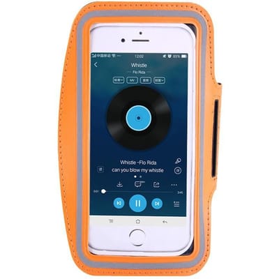 Brassard de sport universel pour téléphone portable Course en extérieur Brassard pour téléphone portable Housse de bras de sport orange