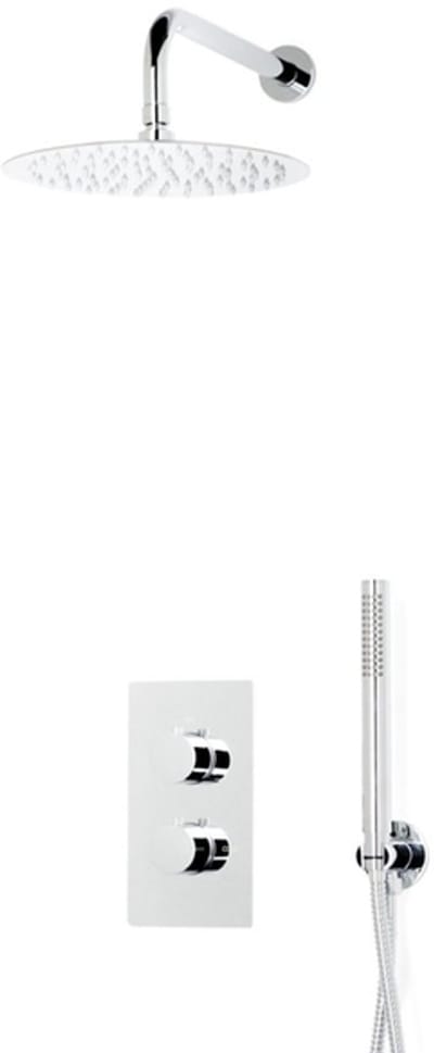 FugaFlow Eccelente Sobrado Badkamer inbouw regendoucheset met thermostaat 25cm hoofddouche incl. staaf handdouche chroom