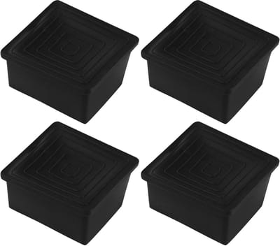 4 stuks zwarte PVC vierkante stoelpootdoppen 60x60 mm vloerbescherming voor tafel kast bed