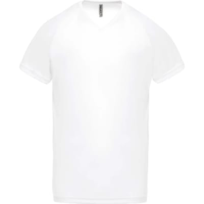 PROACT® Heren-sport-t-shirt V-hals PA476 - White - XS