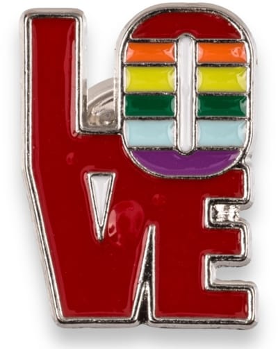 LOVE Pin met Regenboogaccent – Pride Pin – Love Pin voor Jas, Tas of Accessoire