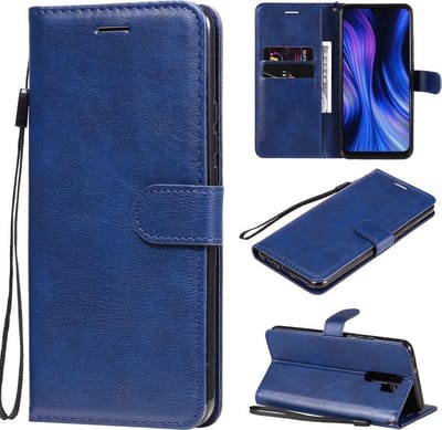 Coverup Hoesje - Geschikt voor Xiaomi Redmi 9 Hoesje - Coverup Book Case - Blauw