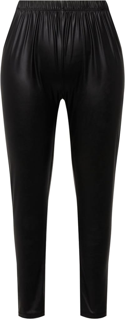 Angel of Style - Dames - Legging in leren look Tight Fit zacht imitatieleer - Zwart - Maat 42
