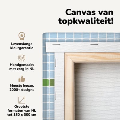 Canvas schilderij 80x60 cm - Wanddecoratie Moderne wereldkaart met vakjes - Muurdecoratie woonkamer - Slaapkamer decoratie - Kamer accessoires - Schilderijen op canvas