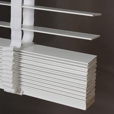 Houten Jaloezieën - Raambekleding Horizontaal - Privacy en Zonwering - Natuurlijk Materiaal - 50x130cm - Wit