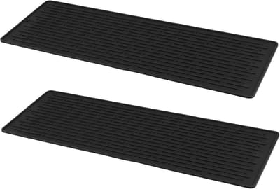 Zwarte Afdruipmat 40,5 x 14,5 cm - Set van 2 voor Keuken en Afdruiprek