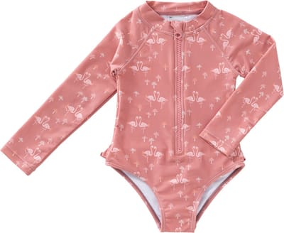 Fresk UV Zwempak 122 - Sneldrogende Zwemkleding voor Kinderen - UPF 50 - Zwemshirt voor Meisjes - Zwempak met Lange Mouwen - Oudroze - Flamingo