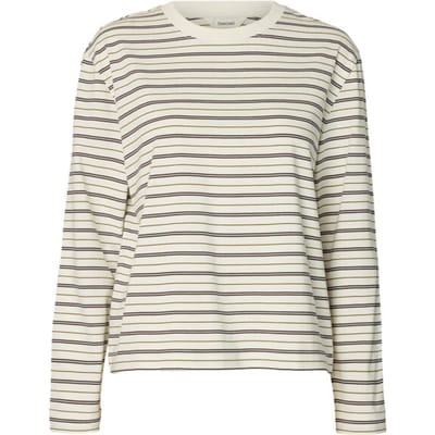 boxy fit shirt met lange mouwen van pure katoen model 'ESSENTIAL'