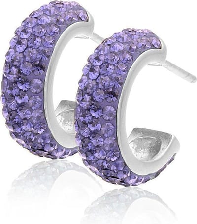 Montebello Oorbellen Saxi Tanzanite - 925 Zilver Gerhodineerd - 5x15mm