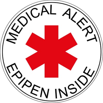 Epipen sticker 50 mm - 10 stuks per kaart