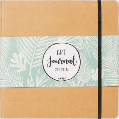 AVEC Art Journal Kraft Cover - Schetsboek - Kunstboek - Aquarel papier - 30 vellen - 21 x 21cm