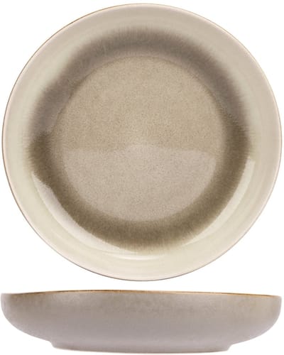 Cosy & Trendy Diepe Borden Forest Sand 4 Stuks Ø 17,5 cm - Aardewerk - Vaatwasserbestendig