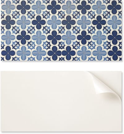 Zelfklevend vinylpaneel met print voor de badkamer, 100x50 cm, geometrisch bloemenpatroon