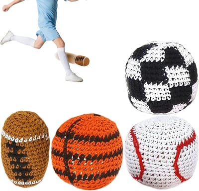 Hacky Sack Set - Voetbal Bal - Buitenspelen - Kleurrijke 4-delige set - 5 cm - Veelkleurig