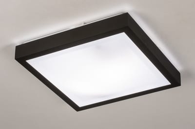 Lumidora Plafondlamp 74226 - Plafonniere - HELENA - 2 Lichts - E27 - Zwart - Kunststof - Buitenlamp - Badkamerlamp - IP44 - ⌀ 32 cm