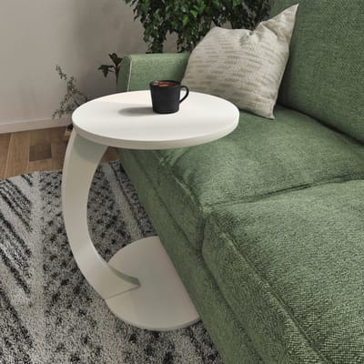 Bijzettafel Holeby 56x38 cm wit [en.casa]