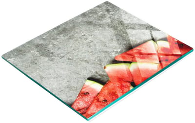 Keuken serveerplank van gehard glas met watermeloenmotief, 60x52 cm