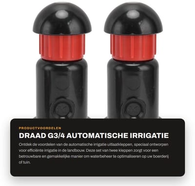 Dailygoods- Uitlaatklep Automatisch - Irrigatie-uitlaatklep - G3/4 Fitting - Kunststof - 2 Stuks - Werkdruk 16Mpa - Irrigatieklep