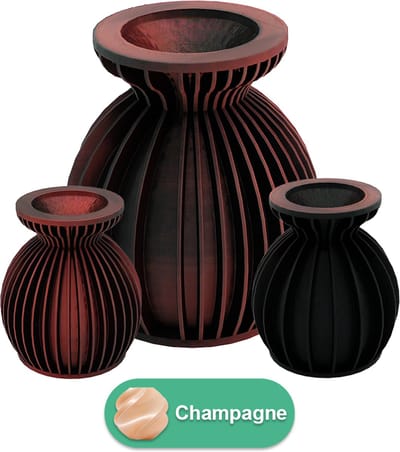 Elin moderne vaas – Decoratieve vaas - Champagne - 3d geprinte vaas – geschikt voor droogbloemen - 20CM