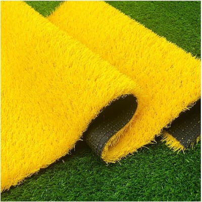 Kunstgras Tapijt - Kunstgazon Buiten - Tuin Decoratie - Zelfdraineerbaar met Gaten - 50x200 cm - Geel