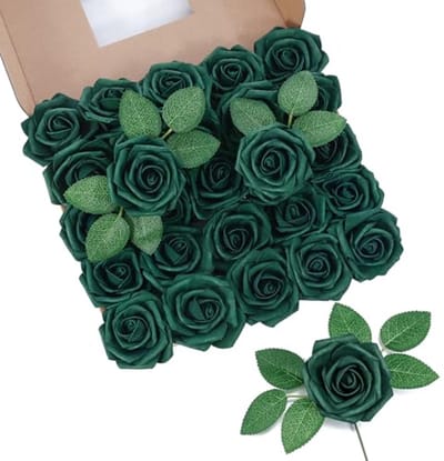 Dailygoods- Kunstrozen 25 Stuks - Real Touch - Neprozen - Bruiloft - Bloemdecoratie - Huisdecoratie - Schuim Rozenhoofden