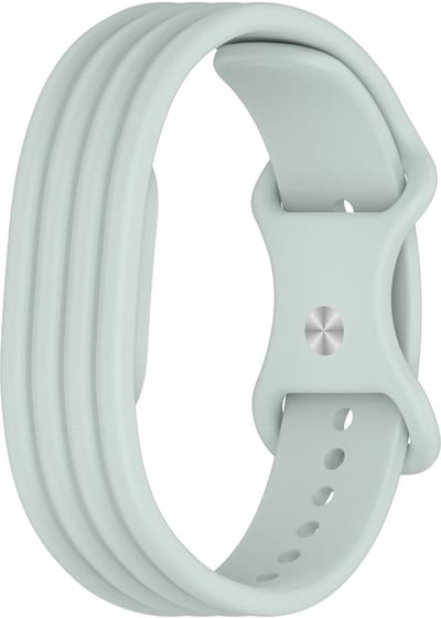 Stravo Zacht Siliconen Sport Bandje – Geschikt voor Fitbit Air – Comfortabele Horlogeband met Pin-and-Tuck Sluiting – Grijs