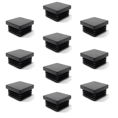 Dailygoody - vierkante-buisstopper - 10x vierkante buisstopper - eenvoudig te monteren - zwart - geschikt voor buismaat 40x40mm - stevig en duurzaam