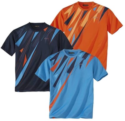 ATLAS FOR MEN - Set van 3 Summer Sport T-shirts - Heren - Verkrijgbaar in grote maten - 5XL