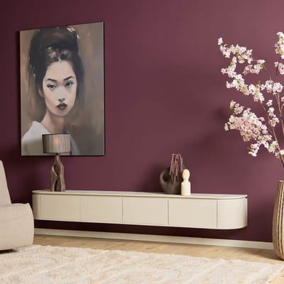 Starfurn Tv-meubel Excellent - Zandkleur Hout - 240x35x30cm