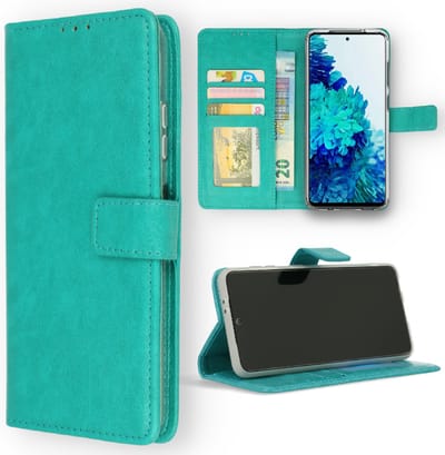 HB Hoesje Geschikt voor Samsung Galaxy A71 - Portemonnee Book Case - Pasjeshouder en Magneetlipje - Turquoise