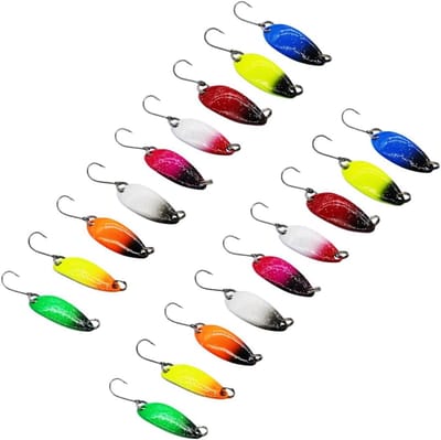 Viskunstaas met enkele haak, 3 cm - 1/9 oz forellepel, veelkleurig metalen visaas voor snoek snoekbaars baars
