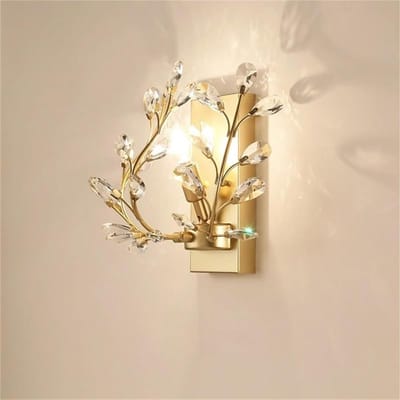 Wandlamp Metaal - Kristal Decoratie - Sfeerverlichting Creëren - Elegante Middenstijl - 8-15m² - Goud