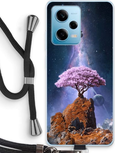 Case Company® - Hoesje met koord geschikt voor Xiaomi Redmi Note 12 Pro 5G hoesje met Koord - Ambition - Telefoonhoesje met Zwart Koord - Bescherming aan alle Kanten en Over de Schermrand