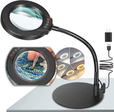 Vergrootglas met Licht en Standaard - Dimbare LED Verlichting voor Handwerk en Hobby