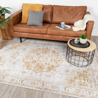 FRAAI Vintage vloerkleed - Lago Geel | Hoge kwaliteit - 140x200cm
