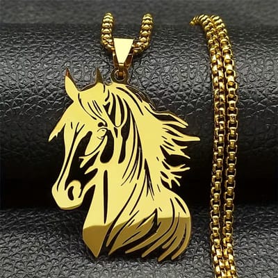 My Sweet Romance® - Paarden Ketting - Goudkleurig met Paardenhoofd Hanger