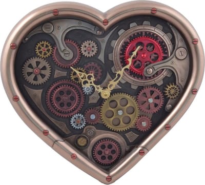 Boutique Trukado - Steampunk Hart Wandklok Time of Love - (hxbxd) ca. 37cm x 40cm x 6cm