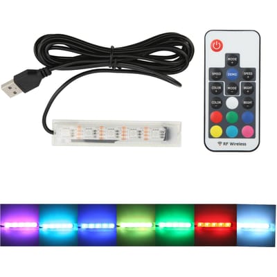 Micro Aquarium Lamp USB Voeding Afstandsbediening Kleurrijke Vissenkom LED Lamp voor Landschap Zwarte Draad
