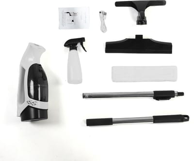 Draadloze Raamreiniger - Elektrische Wisser - Streeploos Ramen - Met Sprayfunctie - 28 cm Werkbreedte - Zwart