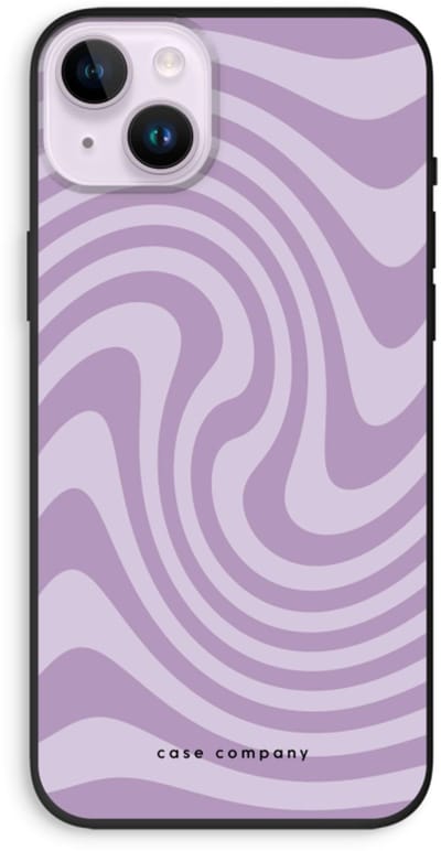 Case Company® - Hoesje geschikt voor iPhone 14 Plus hoesje - Swirl Paars - Biologisch Afbreekbaar Telefoonhoesje - Bescherming alle Kanten en Schermrand